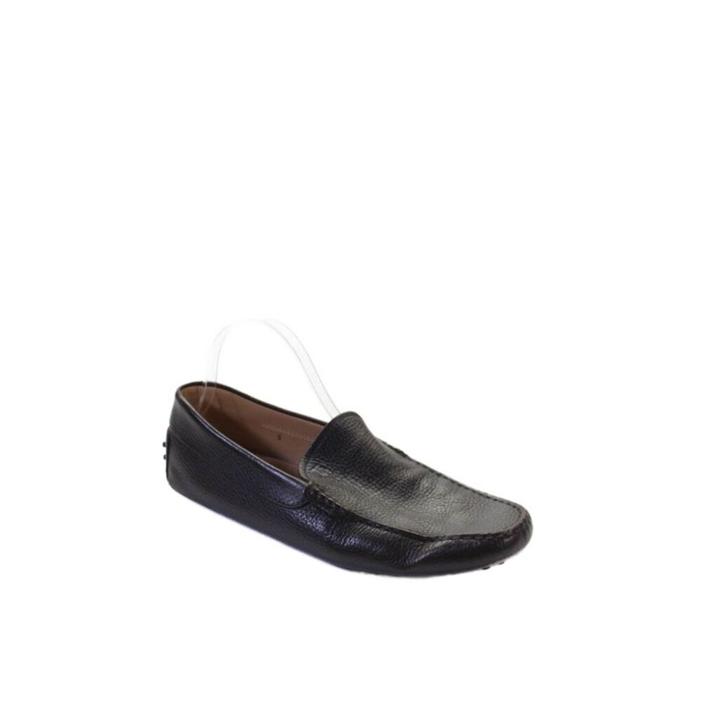 Tods Mens Leather Square Toe Slip On Loafers Brown Size 9